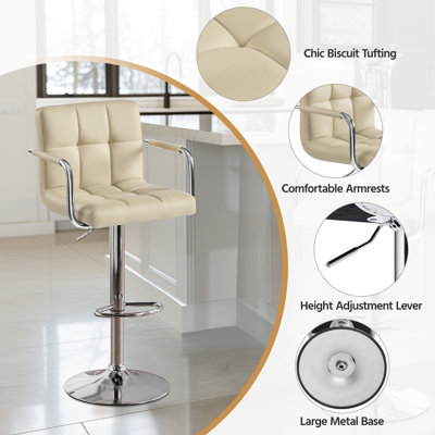 Pete Swivel Upholstered Adjustable Height Counter Stools