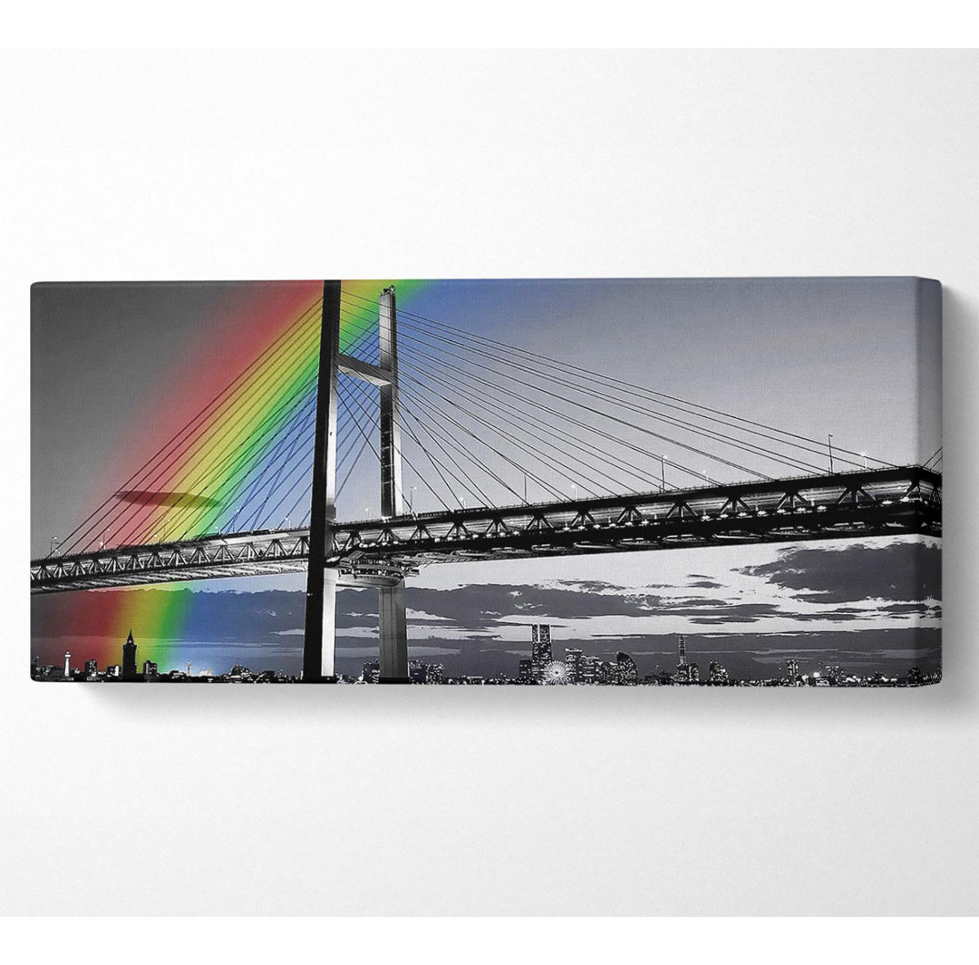 NYC Regenbogenbrücke B N W Panoramaleinwand