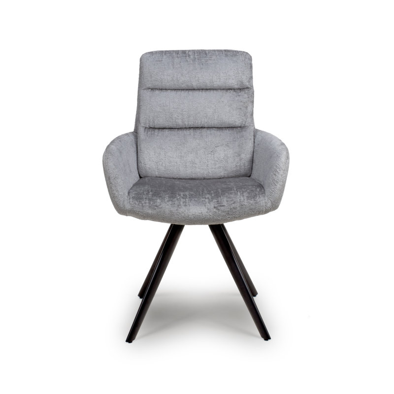 Bengta 48cm H Upholstered Metal Side Chair, Silver
