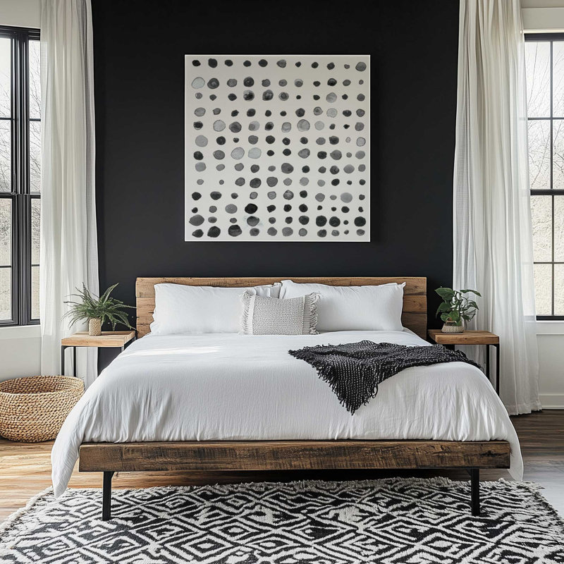 Order in Black and White Wrapped Canvas Print, 12" H x 12" W