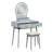 Elegant Gray Vanity With Led Lighted Mirror, 4 Smooth - Gliding Drawers And Padded Stool For Bedroom Decor Modern Matching Functionality Style Fusion-940560004