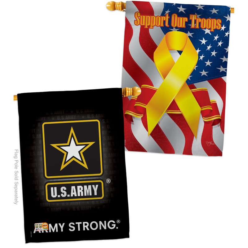Mélange de polyester à 2 côtés 40 x 28 po american armée drapeau maison