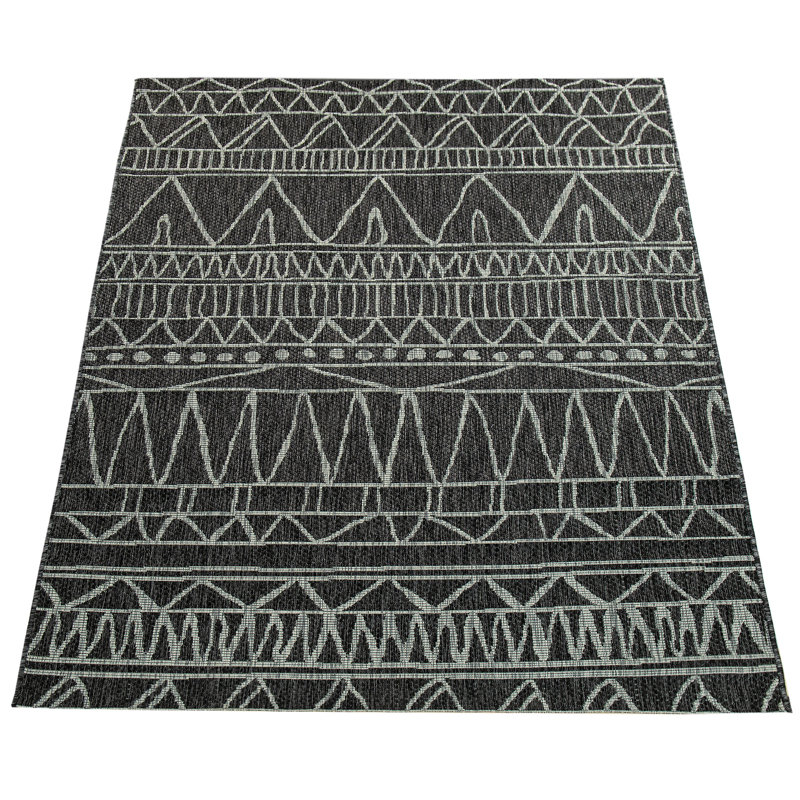 Tapis noir / gris Lanesborough, Rectangle 2 pi 8 po x 4 pi 11 po