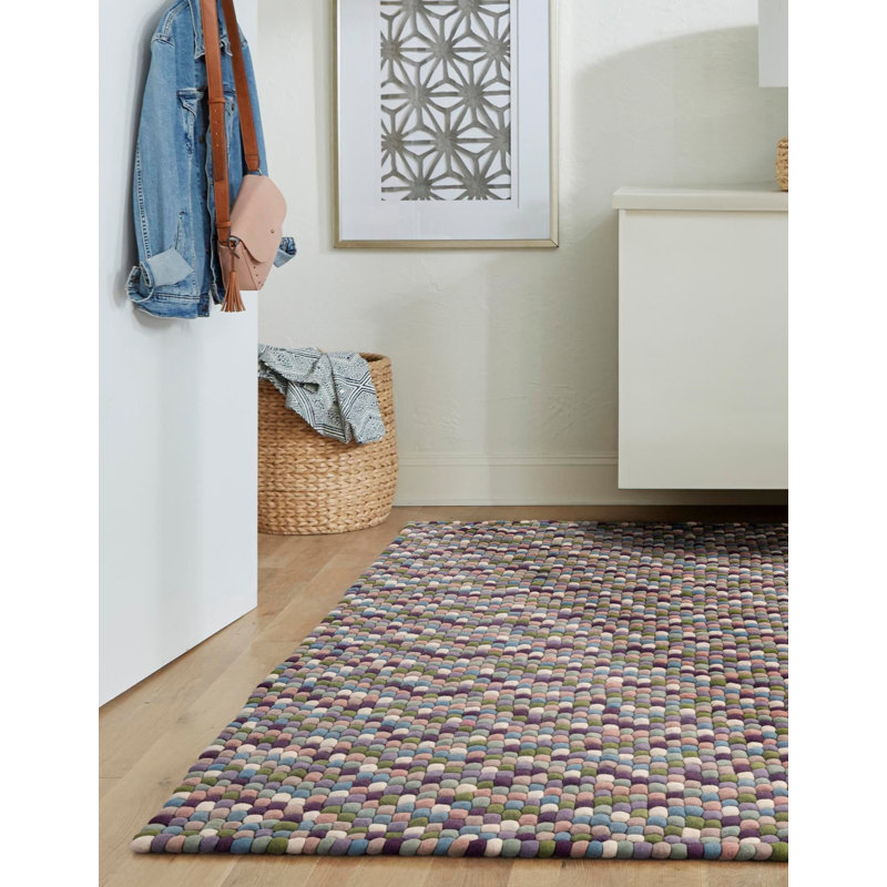 Tapis contemporain de couleur rose et mauve Rosston, Rectangle 2 pi x 3 pi 1 po