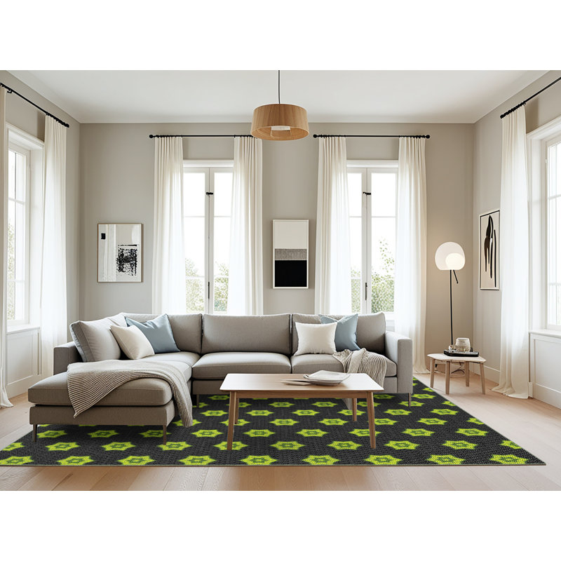 Tapis vert tissé à la machine, Rectangle 8 pi x 12 pi