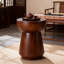 Table d'appoint fabriquée à la main en bois rustique - Table d'appoint en bois de paulownia massif avec grain naturel pour décor de salon et de chambre à coucher