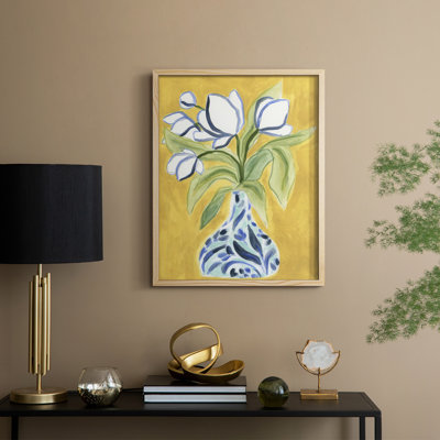Vase de tulipes II, reproduction encadrée - bois massif