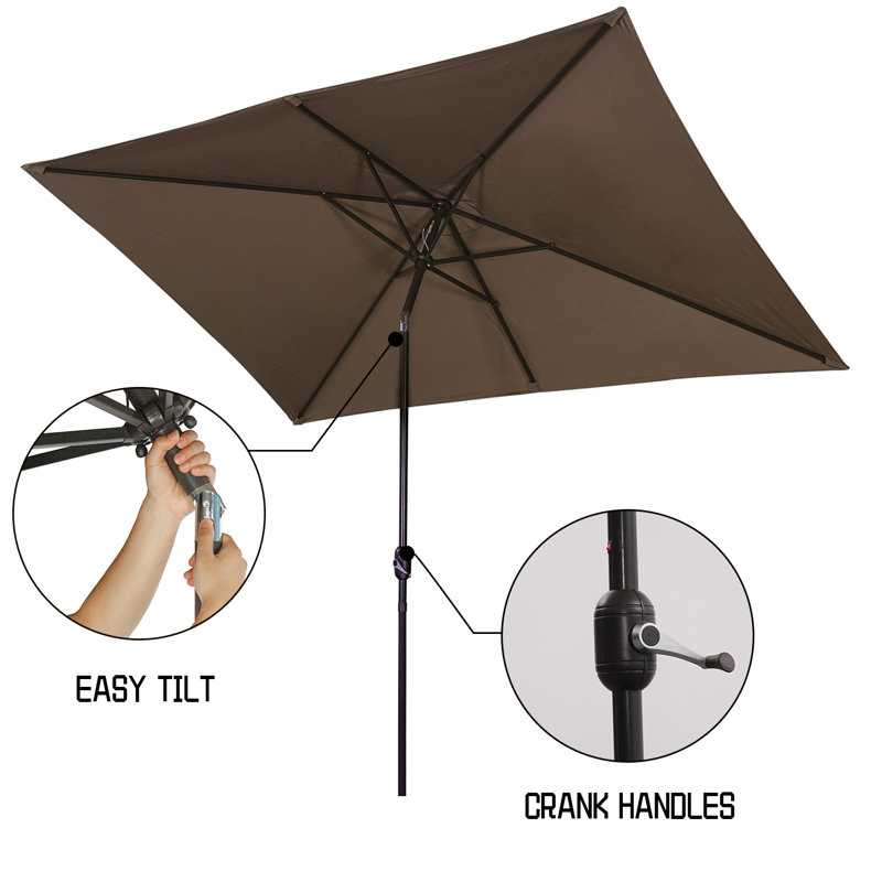 Parasol de marché rectangulaire 9 pi x 6,5 pi Matias, Taupe