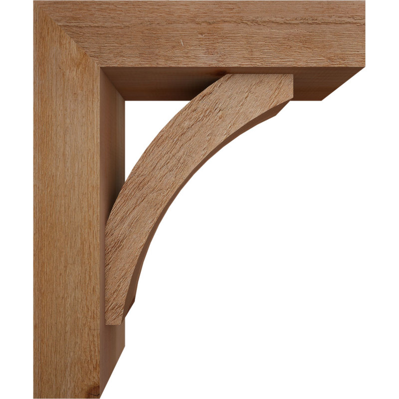 Thorton Block Bracket with Offset Brace, 24 x 20, 6"W Western Red Cedar (Rough Sawn)