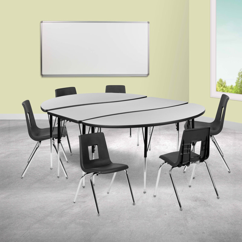 Ensemble de tables d'activités flexibles Goddard, Gris, L 60 po x P 86 po x H 21,25 po à 30,25 po