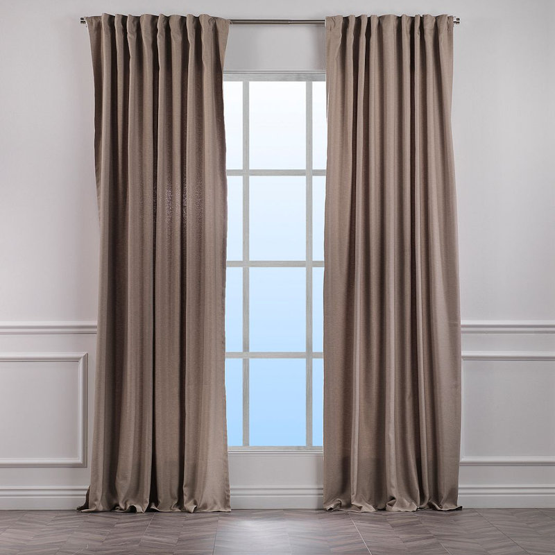 Polyester Room Darkening Single Curtain Panel Panel, Cappuccino, 260cm Width x 375cm Drop