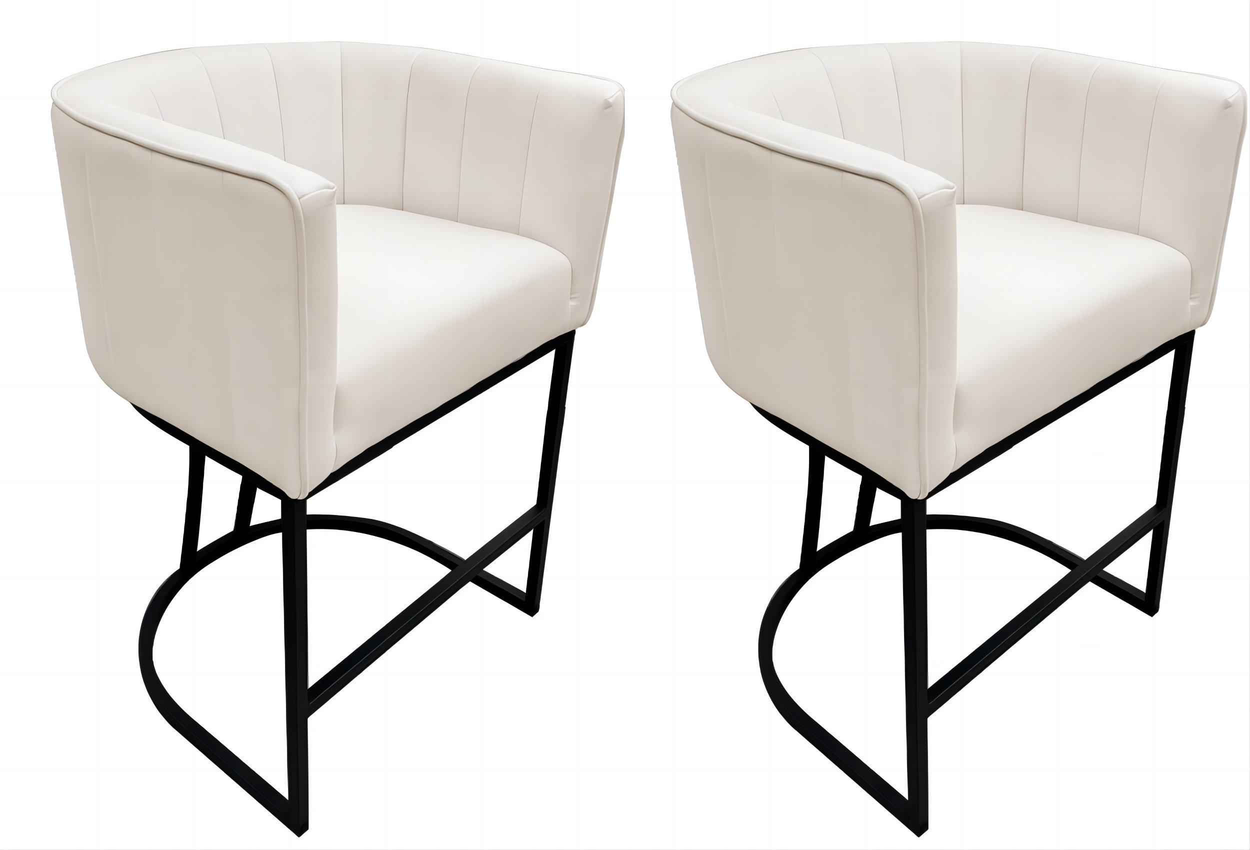 Riknuxi 25" H Counter Height Bar Stools Set Of 4, Modern Barstools With Back, Barrel
