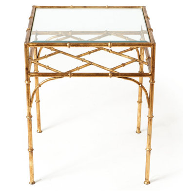 Table de bout avec rangement en verre Bevers