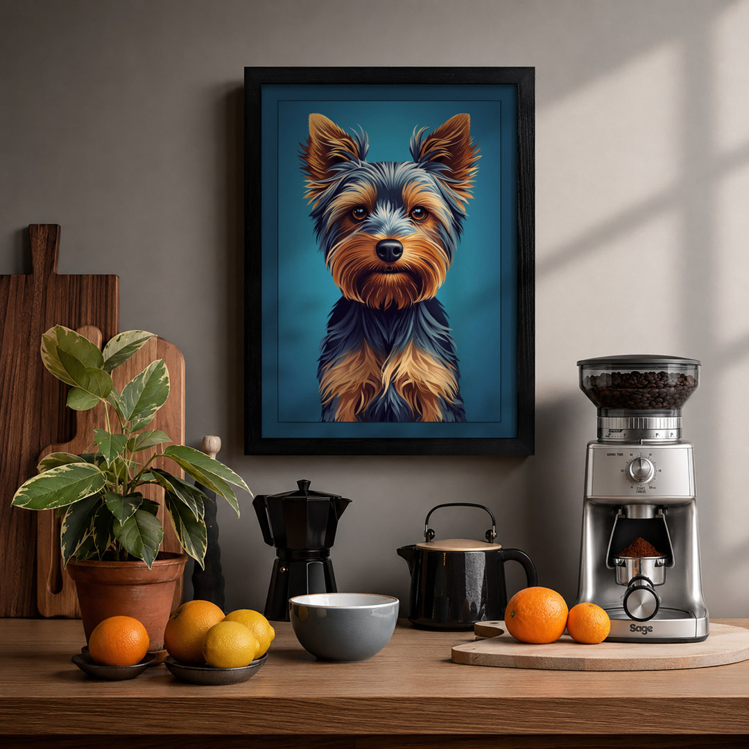 Portrait of a Yorkshire Terrier Modern - Framed Print
