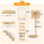 5 tablettes murales en bois pour chat