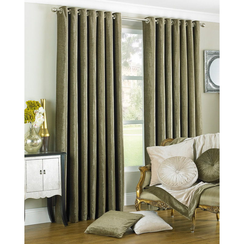 Geise Room Darkening Curtain Pair, 168 W x 183 D cm, Mocha