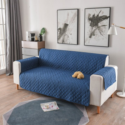 Housse de canapé réversible pour canapé Housse de canapé pour chiens Résistant à l'eau Housse de protection pour meubles avec bâtons de mousse Sangles élastiques pour chats