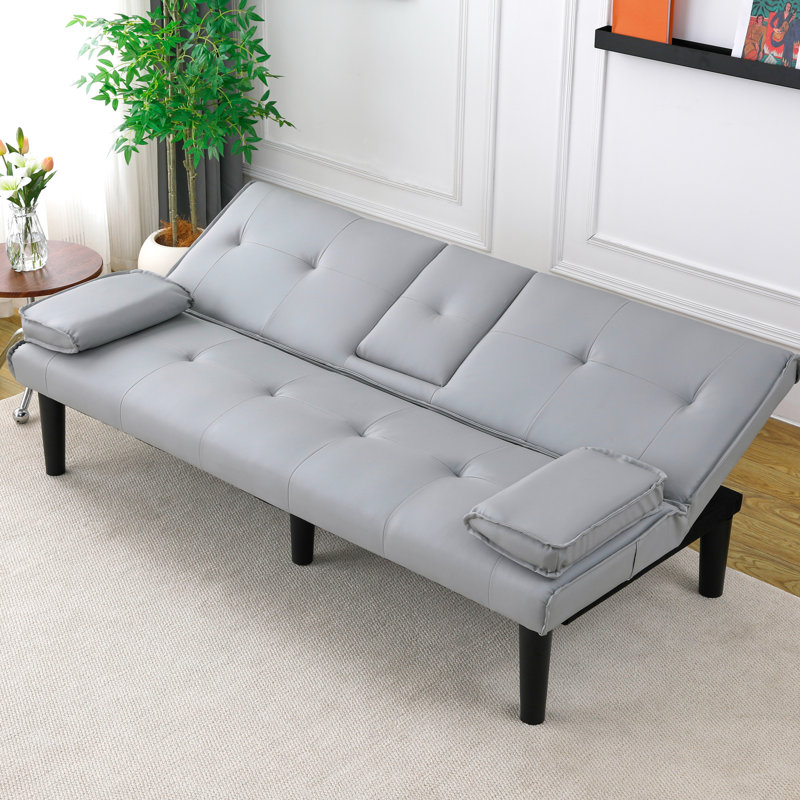 67 po, lit, gris, pliable, porte-gobelet, multifonctionnel relaxant à la maison, pliable en un clic, temps libre, Light Gray