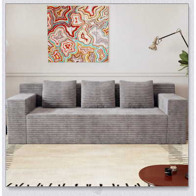 71-Inch 3-Piece Corduroy Fabric Sofa Set With Deep Seating, No Assembly Required,  For Living Room And Bedroom