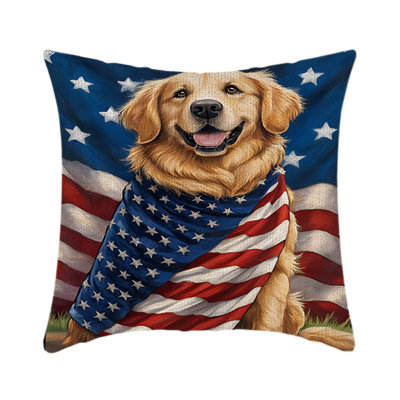 Housse de coussin à imprimé recto verso America Flag