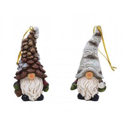 Ensemble de 2 décorations de gnome de style assorti