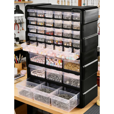 39 Drawer Storage Cabinet Organizer With Stackable And Wall Mount Design For Hardware, Crafts, Office Supplies, And Small Parts