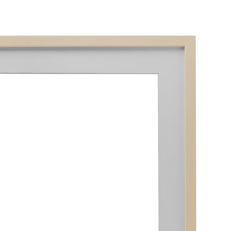 Subtle Flow Geometrics Framed Print Under Glass, design by Hannah Dawson, Harvest Pine Frame, 13" H x 13" W