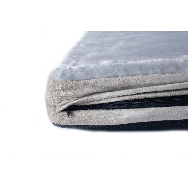 Tapis pour chien en mousse à mémoire de forme, Grand (l 39 po x P 27,5 po x H 3 po), Vert sauge / Gris