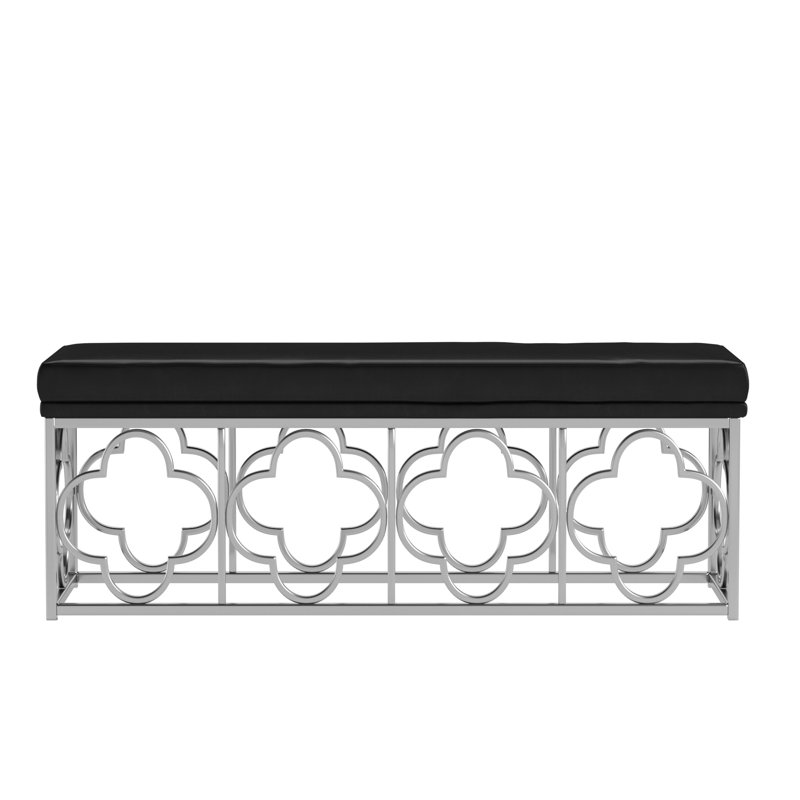 Banc en similicuir Hayes, Noir