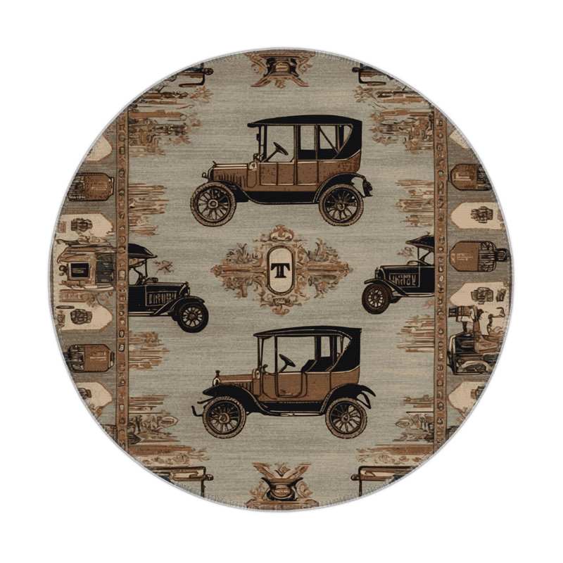 Tapis intérieur et extérieur gris Transport, Rond 5 pi
