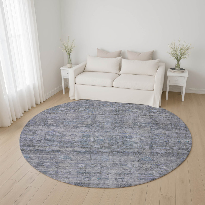 Premium Machine Washable Verlin AMF1768 Geometric Rug, Round 8'
