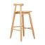 Tabouret de bar d'intérieur en bois d'hévéa Grove, finition naturelle, ensemble de 2