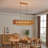 6-light Adjustable Gold Rattan Chandelier