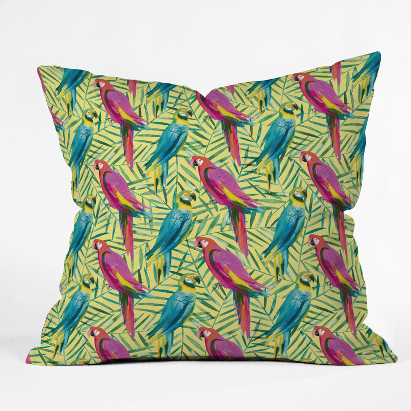  Coussin décoratif intérieur / extérieur Tropical Parrots Palms