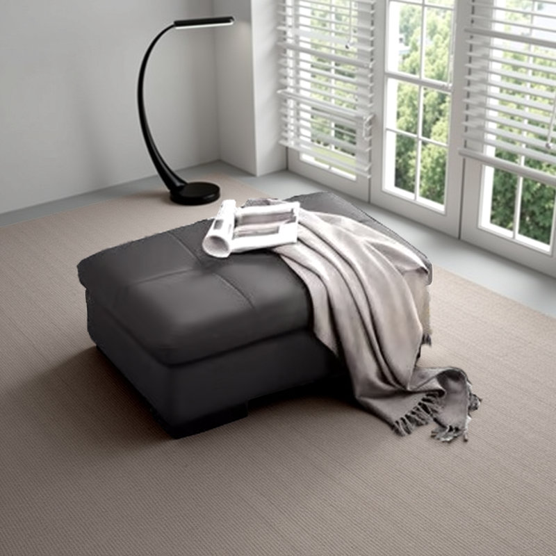 Repose-pieds rembourré Nottingham, Cuir gris