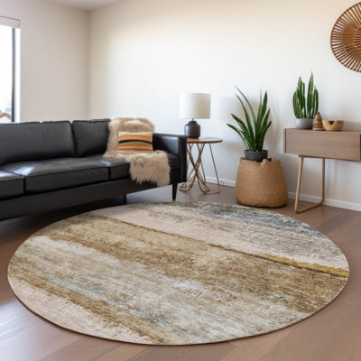 Machine Washable Indoor/Outdoor Cicel ACN1197 Beige Rug