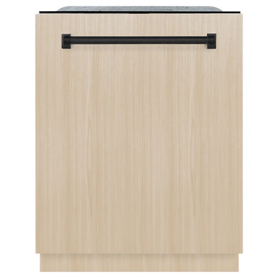 ZLINE Autograph 24 in. 3rd Rack Dishwasher with Auto Door Open, 44dBa, Panel Ready & Black Handle
