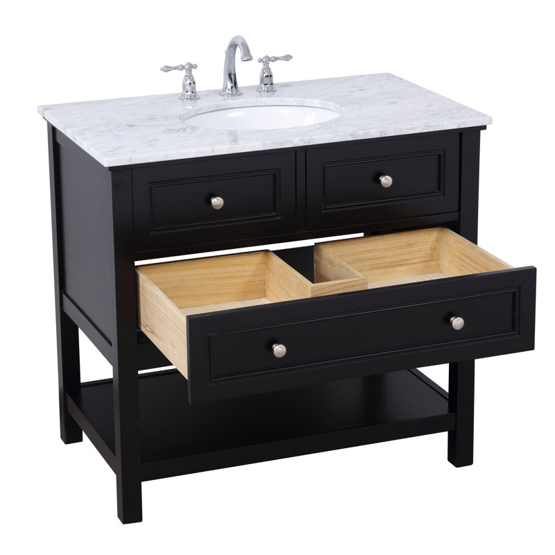 Ensemble de meuble-lavabo simple 36 po Voss, Noir