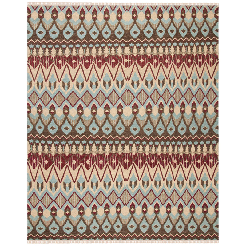 Brunson Hand Woven Wool Ikat Rug, Rectangle 8' x 10'