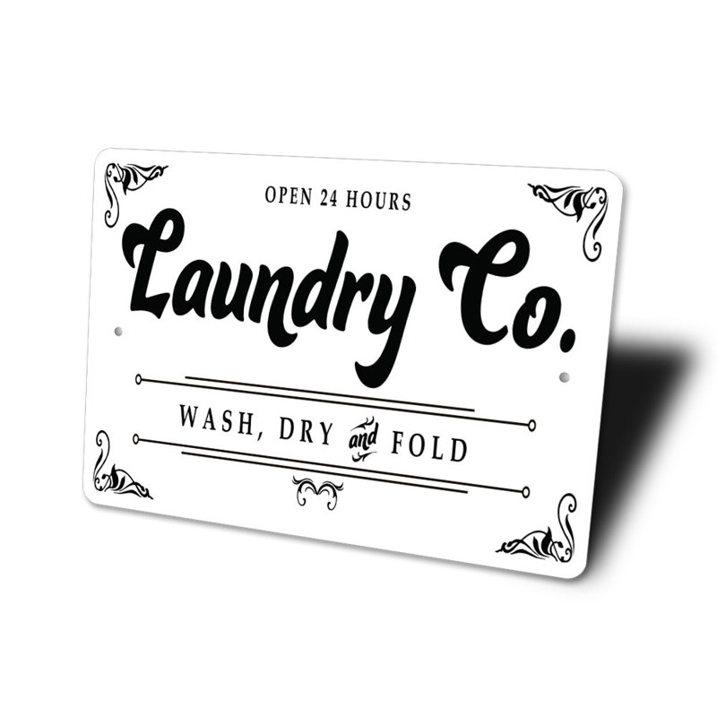 Plaque en aluminium Laundry Company, H 10 po x l 14 po x P 0,04 po