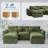 120" Comfy Cloud Couch U Shaped Sectional Sofa, Modular Sectional Sofa, 5-Seater Comfy Cloud Couch with Movable Ottomans, Chenille Sofa Sleeper Deep Seat Couches for Living Room With Two Ottomans-980624150