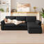 Comfortable Modular Chenille Sectionals, L-shaped Black Sofa For Apartment Living