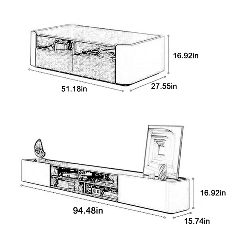 Multi-Zone Storage TV Stand & Coffee Table Set
