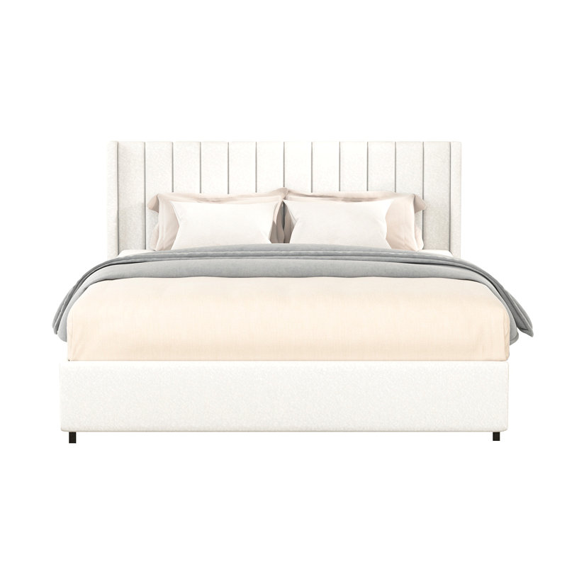 Lit de rangement tapissier à 2 tiroirs grand lit avec rangement Anda