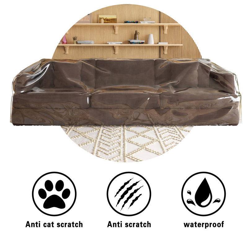 Housse transparente et épaisse résistante à l'eau pour canapé / canapé, housses de protection en plastique imperméables pour canapé, housse de canapé en vinyle pour éviter les rayures par les chiens et les chats