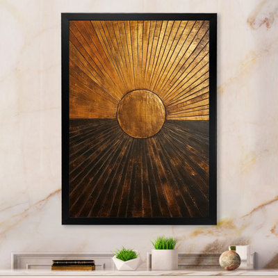 «Bronze Brilliance Symetry IV - Abstract Shapes», reproduction sur toile encadrée