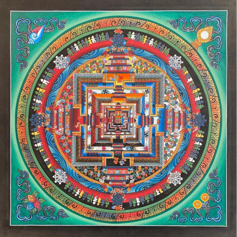 Kalachakra Mandala Thangka (Thangka sans brocart)