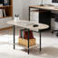 Table basse ronde avec tablette à 2 niveaux pour les petits espaces, table basse de style campagnard et salon moderne, conception légère et peu encombrante