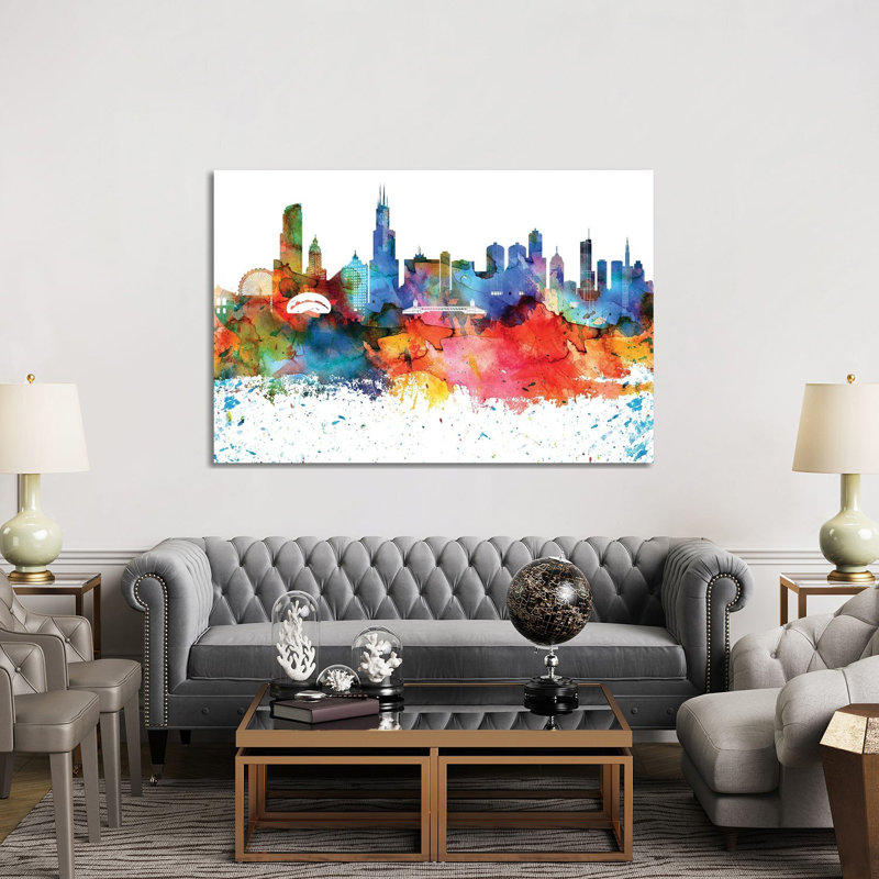 Chicago Skyline - Wrapped Canvas Painting, 152.5 cm H x 101.5 cm W