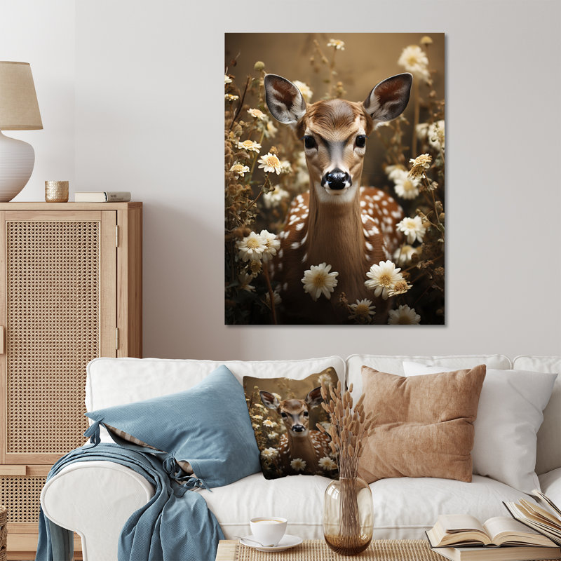 Décoration murale en métal Deer Serene Grace Deer I - Animaux, cerf, H 32 po x l 24 po x P 1 po